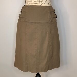 Etcetera stretch cotton skirt with side buckle straps 8